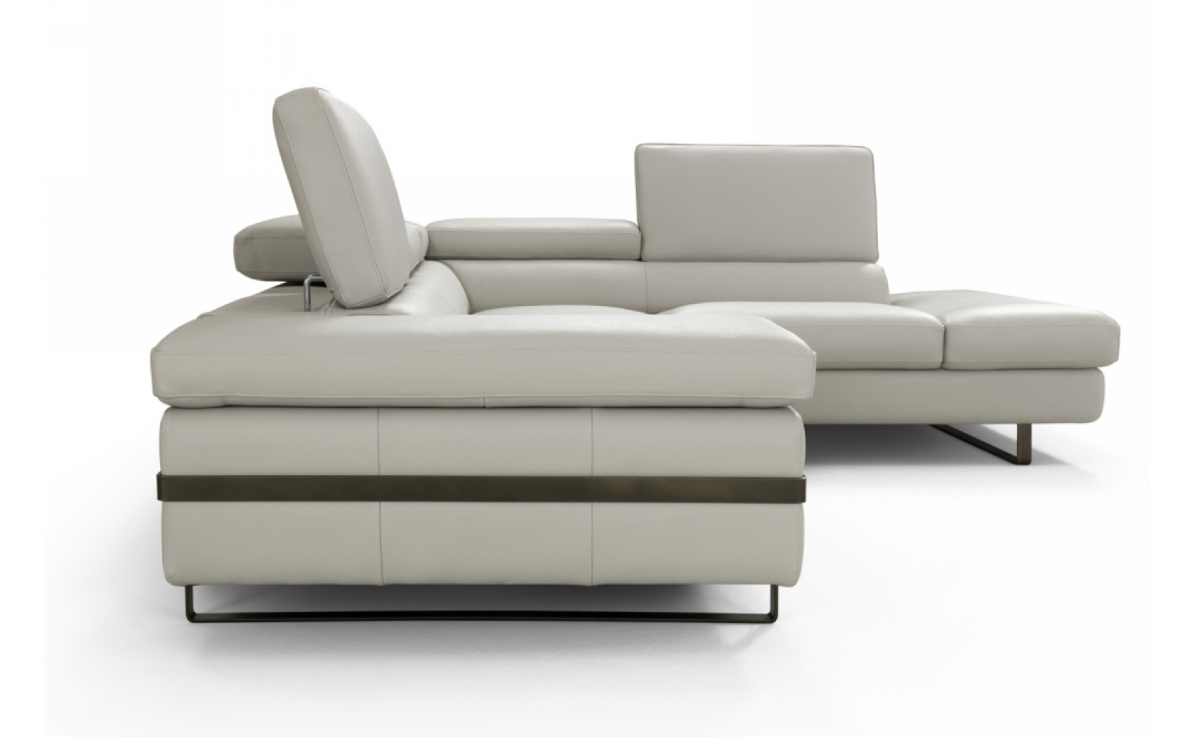 Rimini I867 Leather Sectional Light Grey J&M Furniture