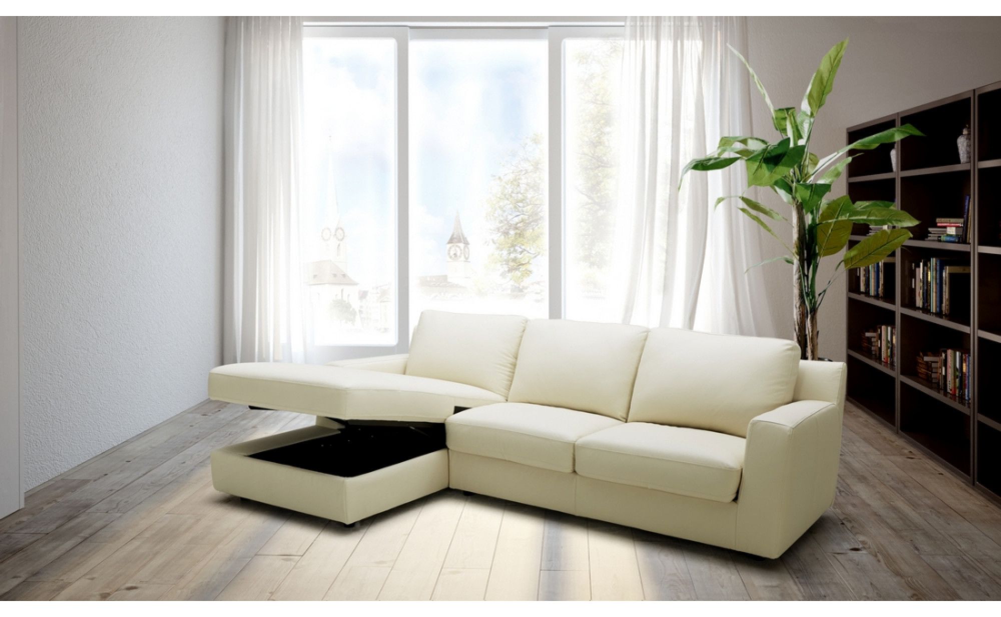 Jenny Premium Leather Sectional Beige J&M Furniture JM