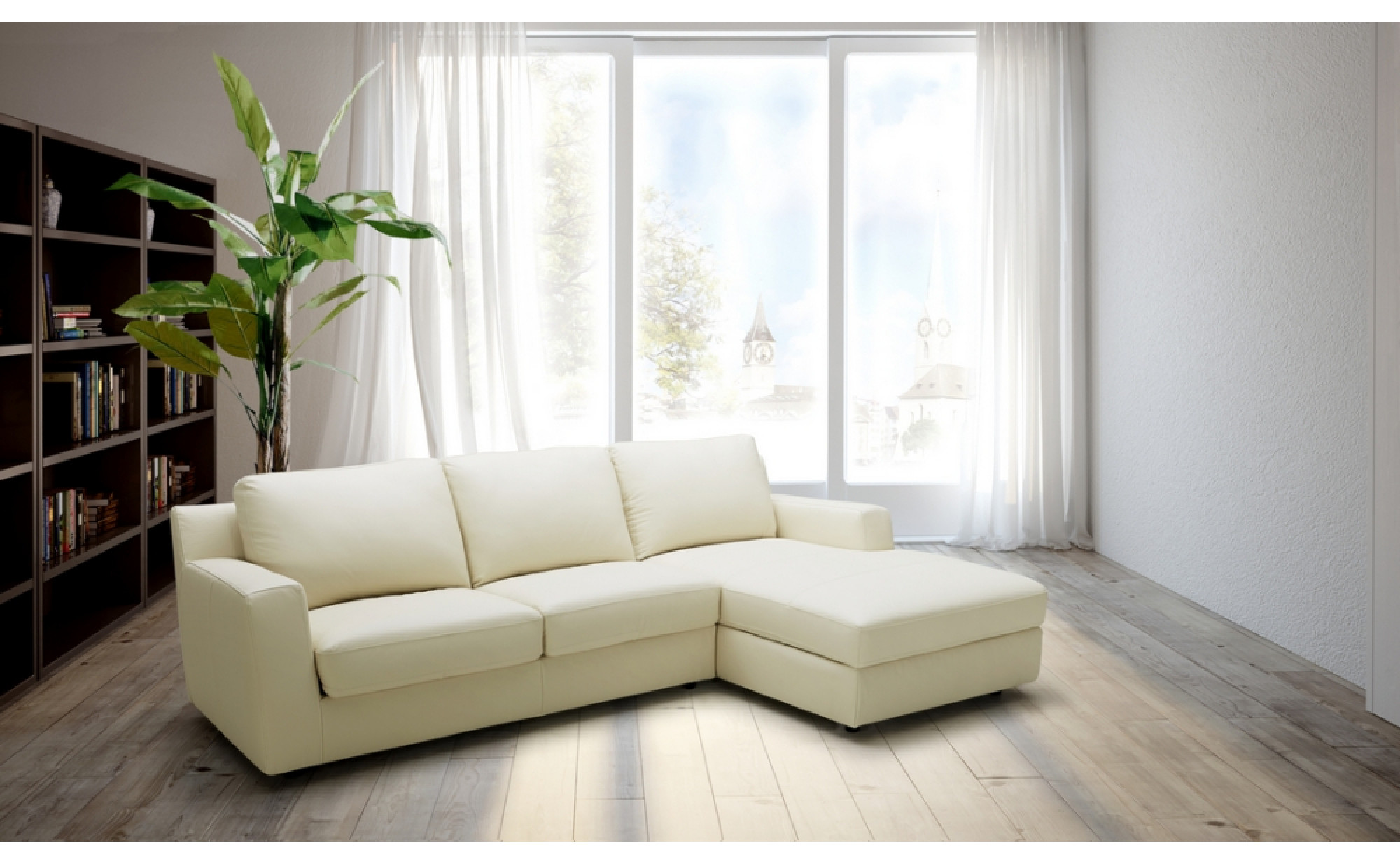 Jenny Premium Leather Sectional Beige J&M Furniture JM