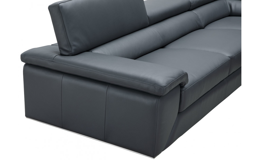 Kobe Premium Leather Sectional Blue Grey J&M Furniture