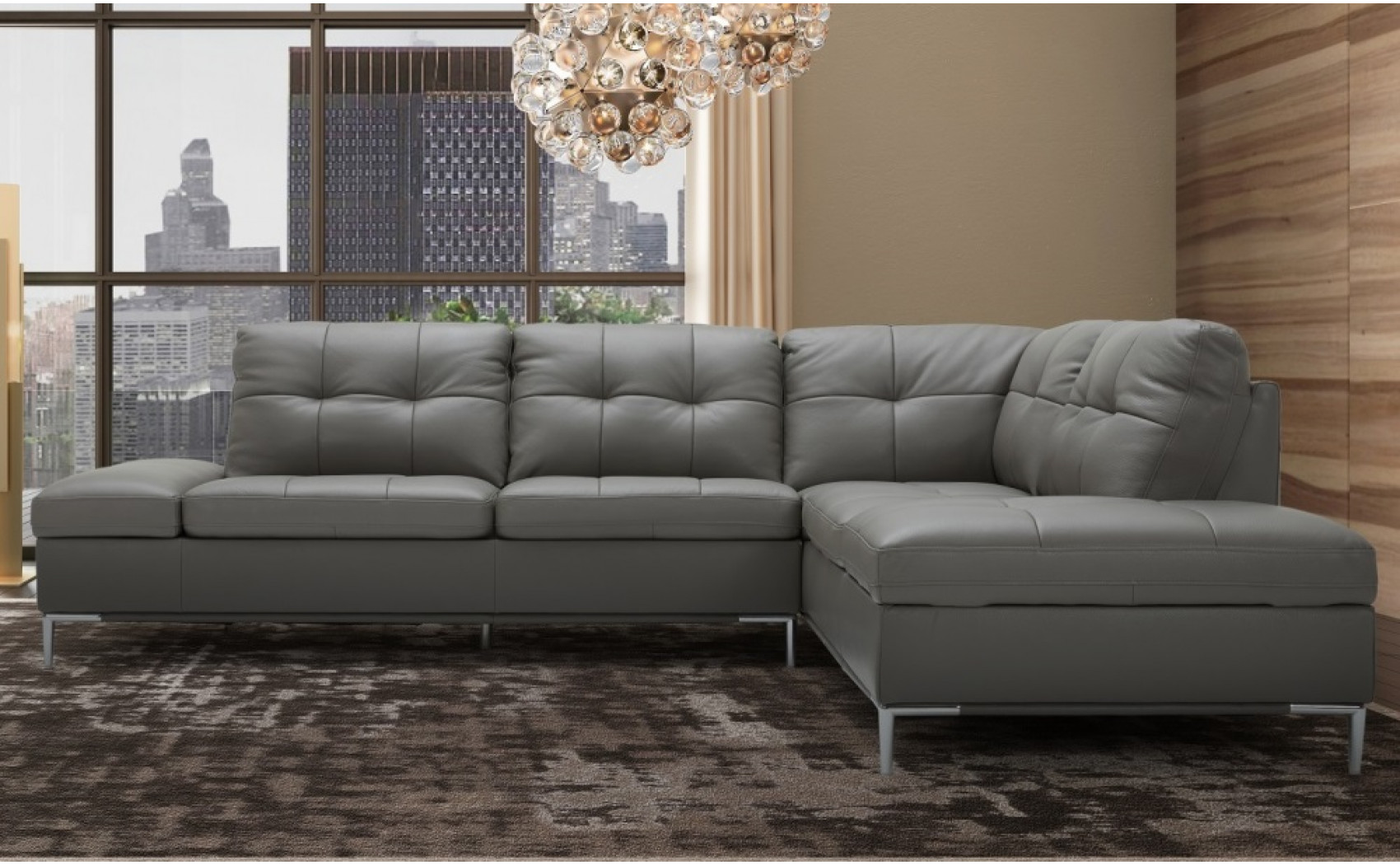 Leonardo Grey Storage Sectional J&M Furniture