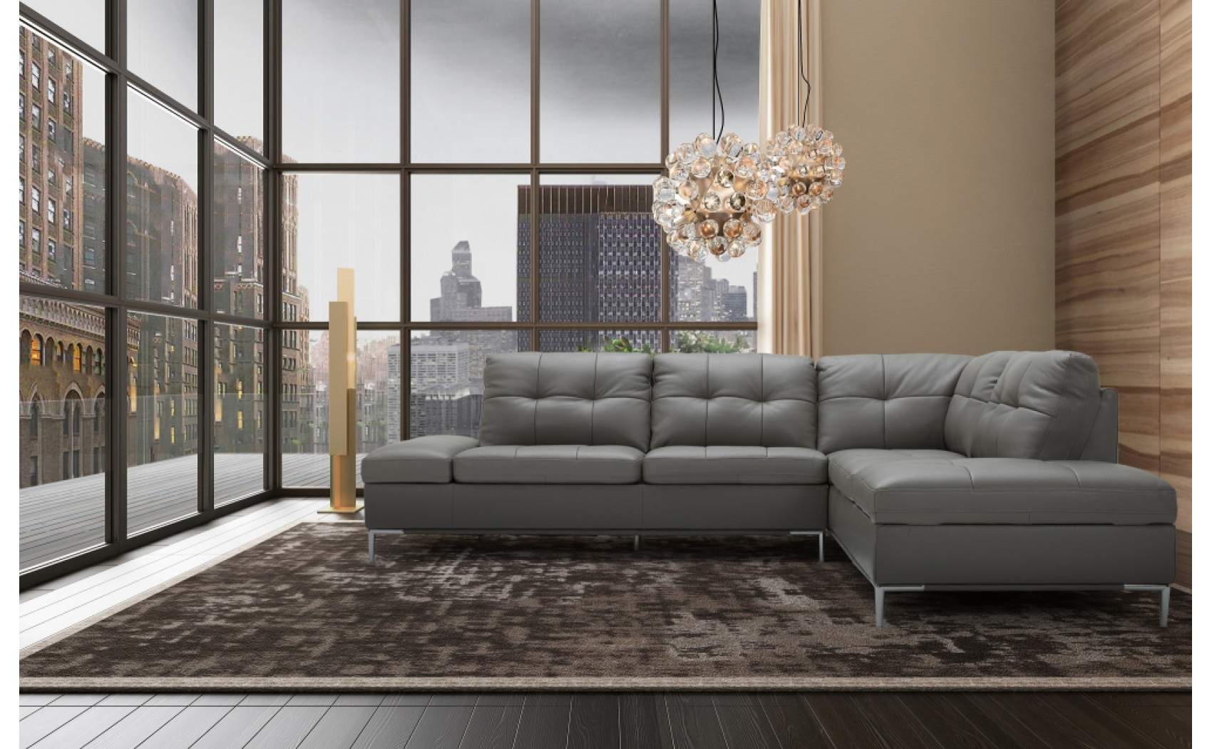 Leonardo Grey Storage Sectional J&M Furniture