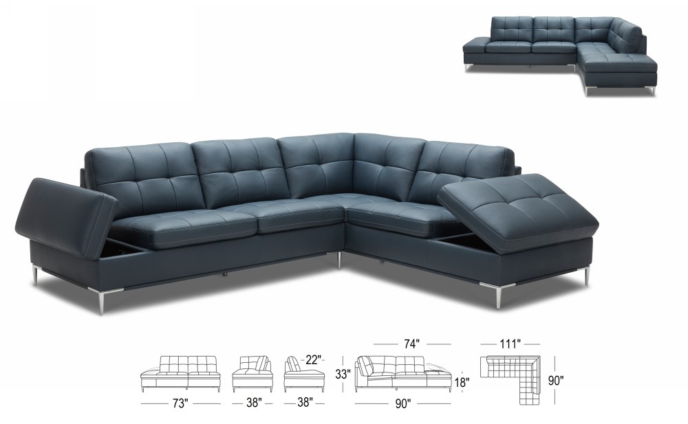 Leonardo Grey Storage Sectional J&M Furniture