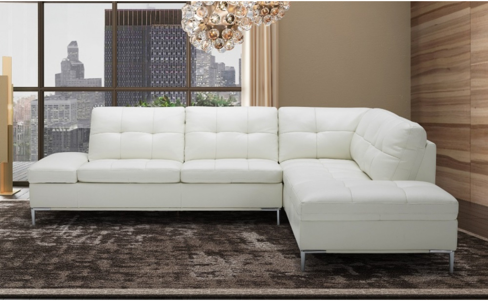 Leonardo White Storage Sectional J&M Furniture