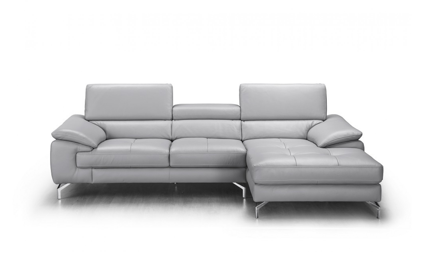 Liam Leather Sectional Light Grey J&M Furniture