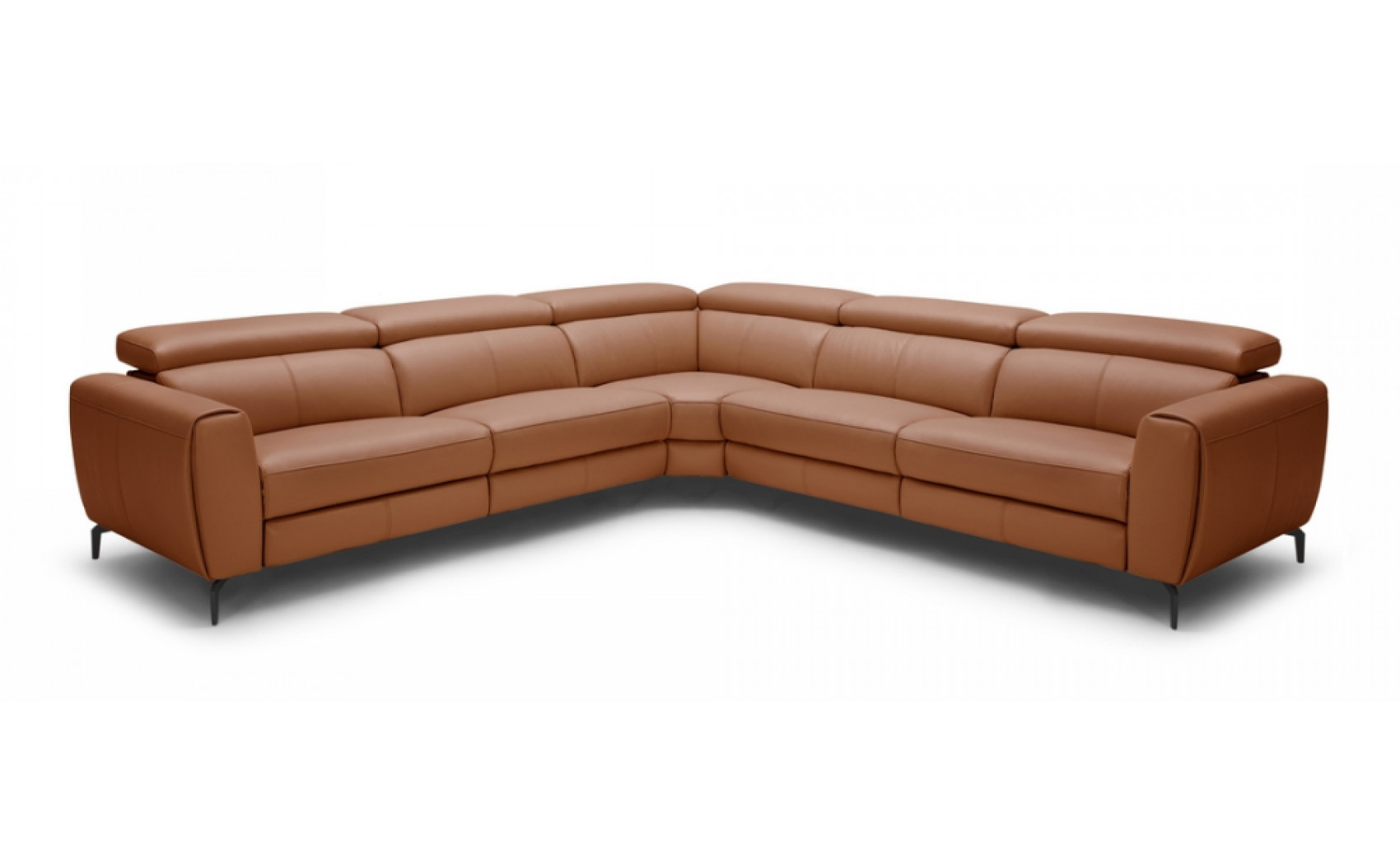 Lorenzo Premium Leather Sectional Sectional Rust J&M Furniture