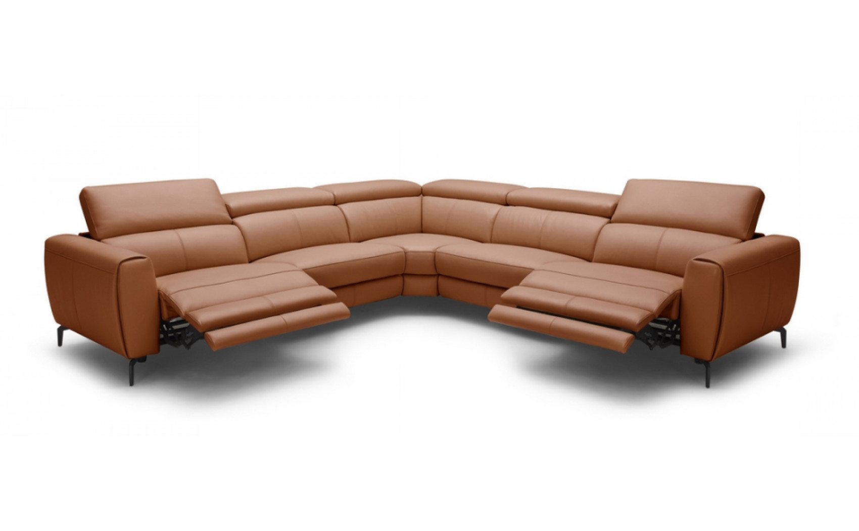 Lorenzo Premium Leather Sectional Sectional Rust J&M Furniture
