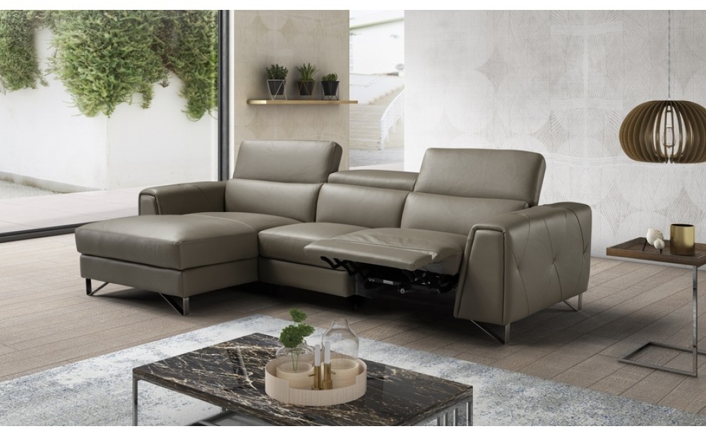 Magic Premium Leather Sectional Taupe J&M Furniture
