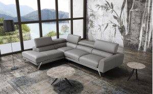 Mood Grey Premium Leather Sectional J&M Furniture