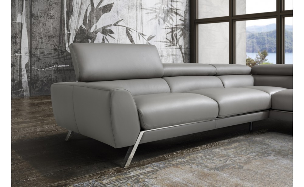 Mood Grey Premium Leather Sectional J&M Furniture
