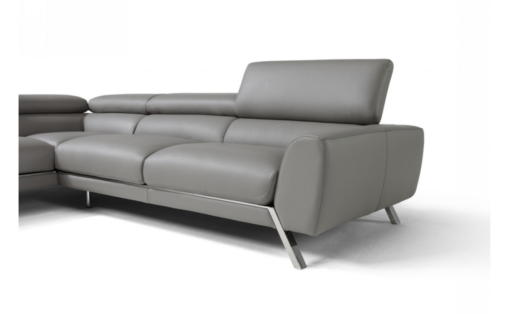 Mood Grey Premium Leather Sectional J&M Furniture