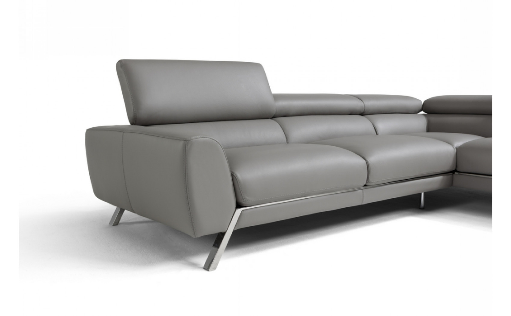 Mood Grey Premium Leather Sectional J&M Furniture