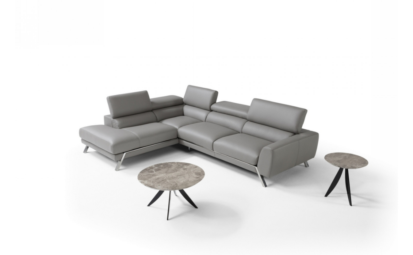Mood Grey Premium Leather Sectional J&M Furniture