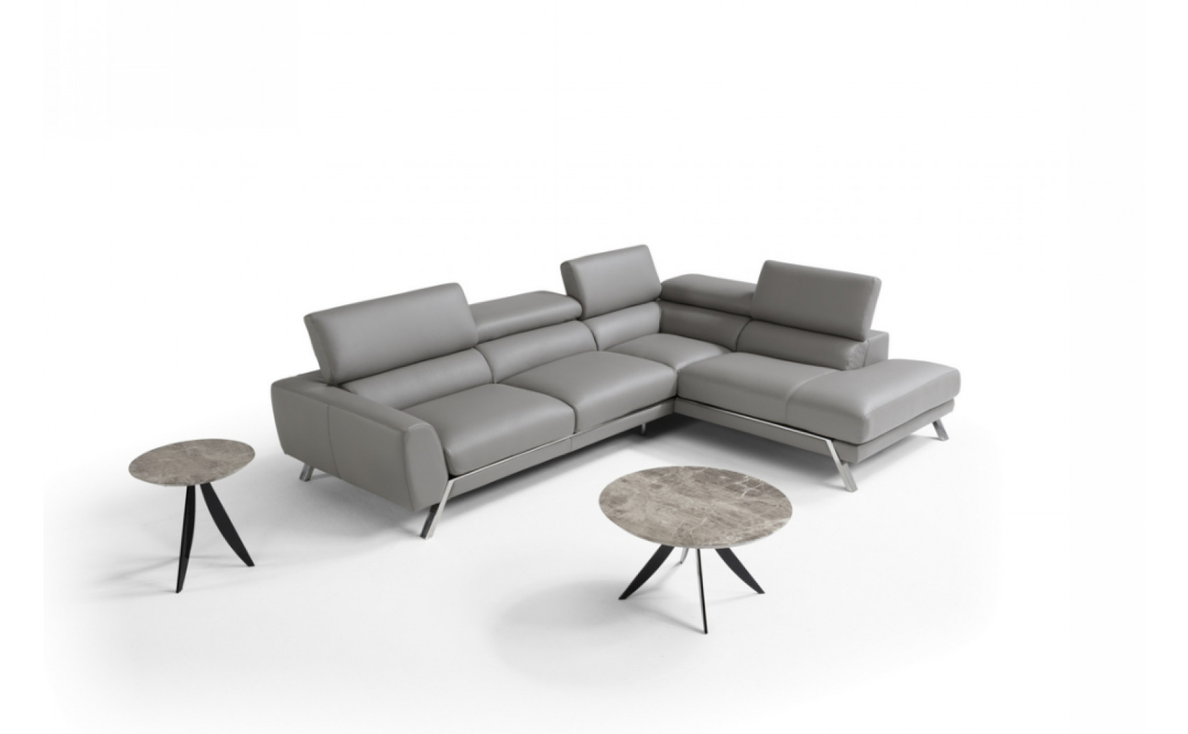 Mood Grey Premium Leather Sectional J&M Furniture