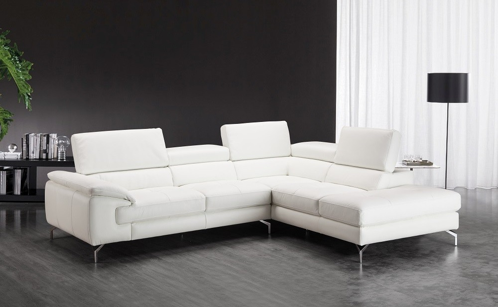 Nila Premium Leather Sectional White J&M Furniture