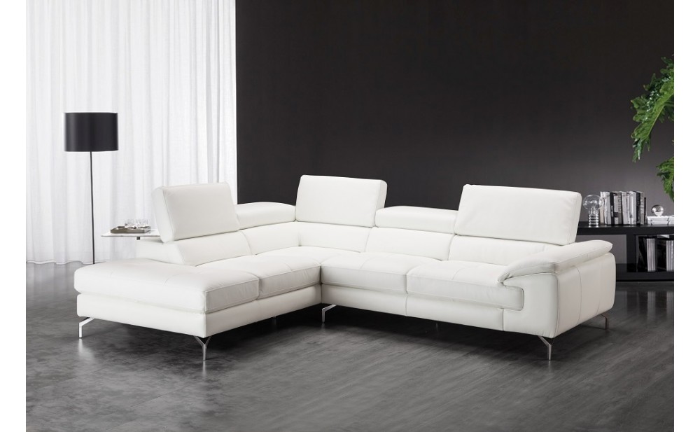 Nila Premium Leather Sectional White J&M Furniture