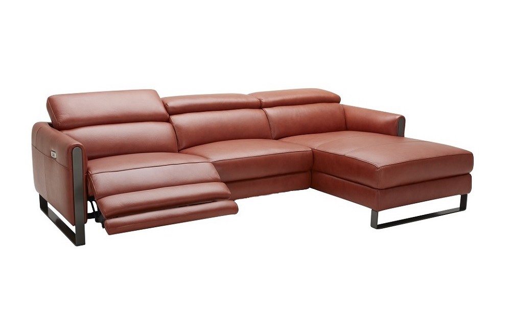 Nina Premium Leather Sectional Ochre J&M Furniture