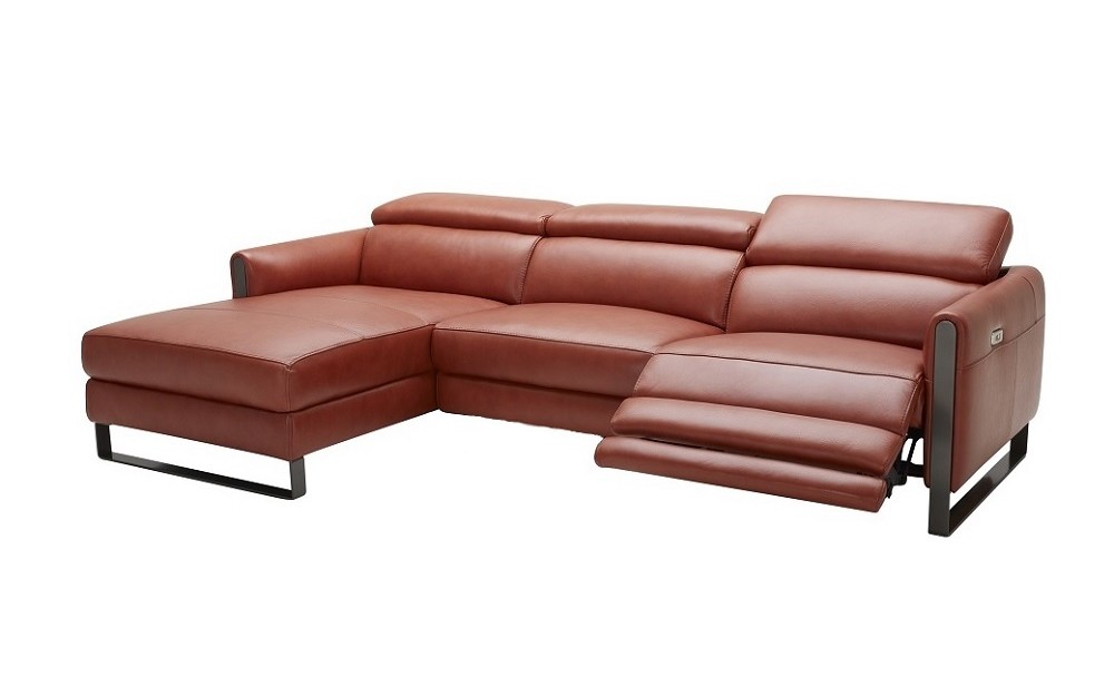 Nina Premium Leather Sectional Ochre J&M Furniture