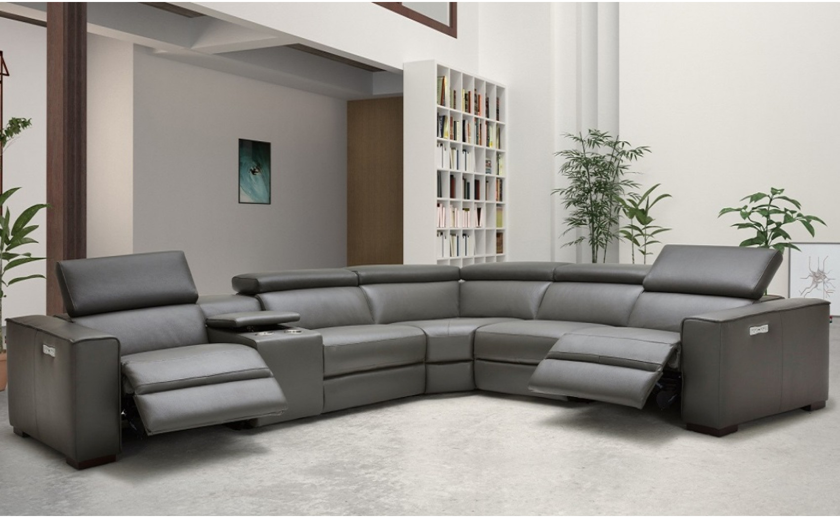Picasso Motion Sectional Dark Grey J&M Furniture
