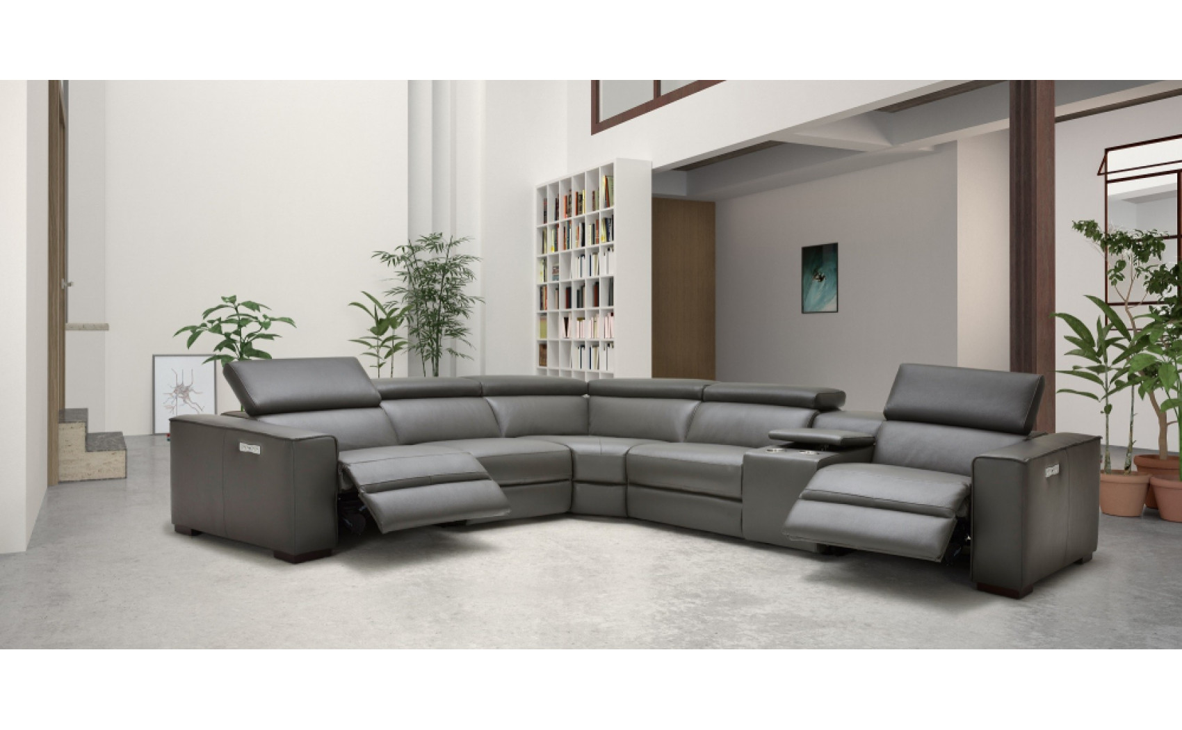 Picasso Motion Sectional Dark Grey J&M Furniture