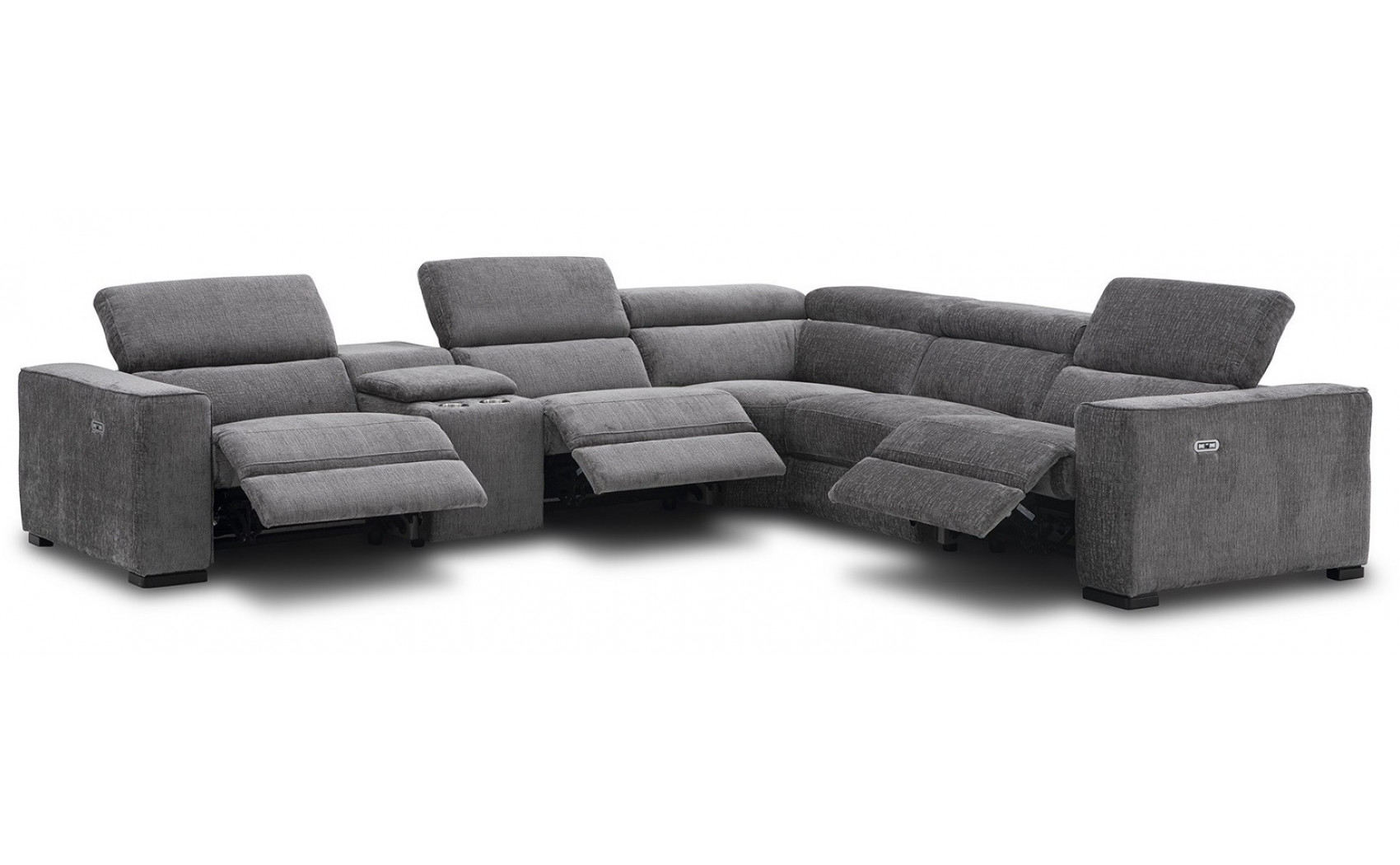 Picasso 6PC Motion Dark Grey Sectional J&M Furniture