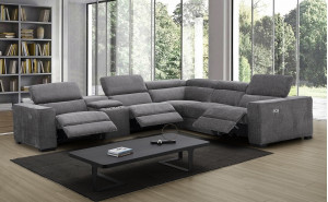 Picasso 6PC Motion Dark Grey Sectional J&M Furniture