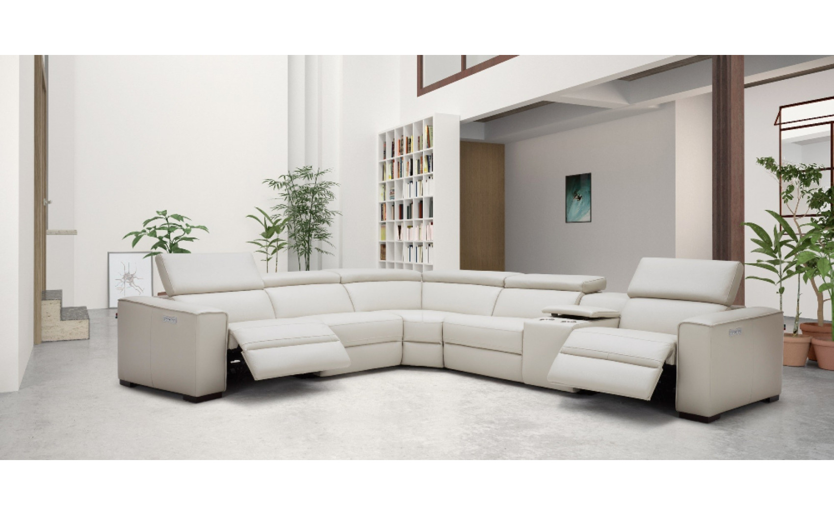 Picasso Motion Sectional Silver Grey J&M Furniture