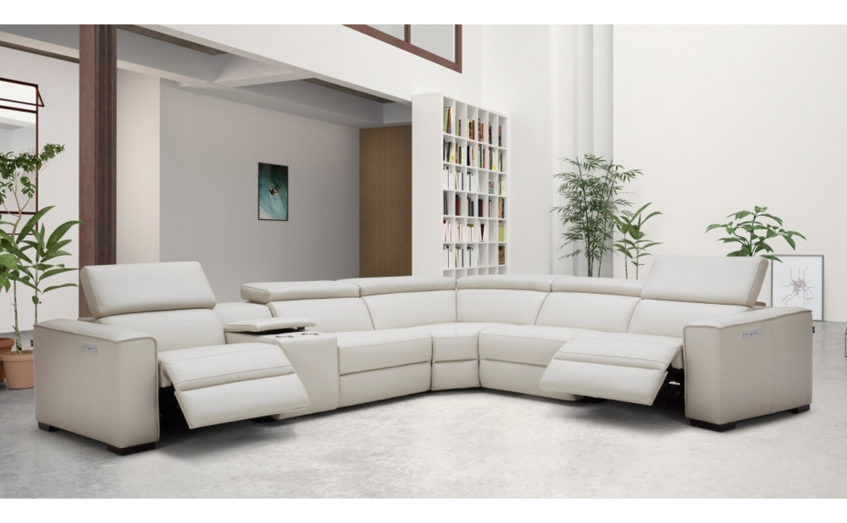 Picasso Motion Sectional Silver Grey J&M Furniture