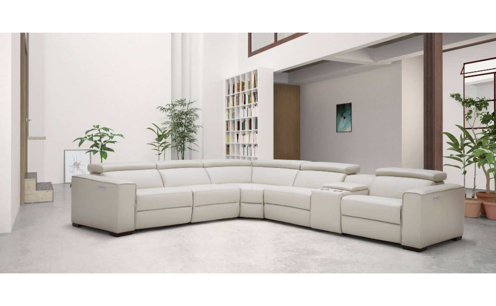 Picasso Motion Sectional Silver Grey J&M Furniture