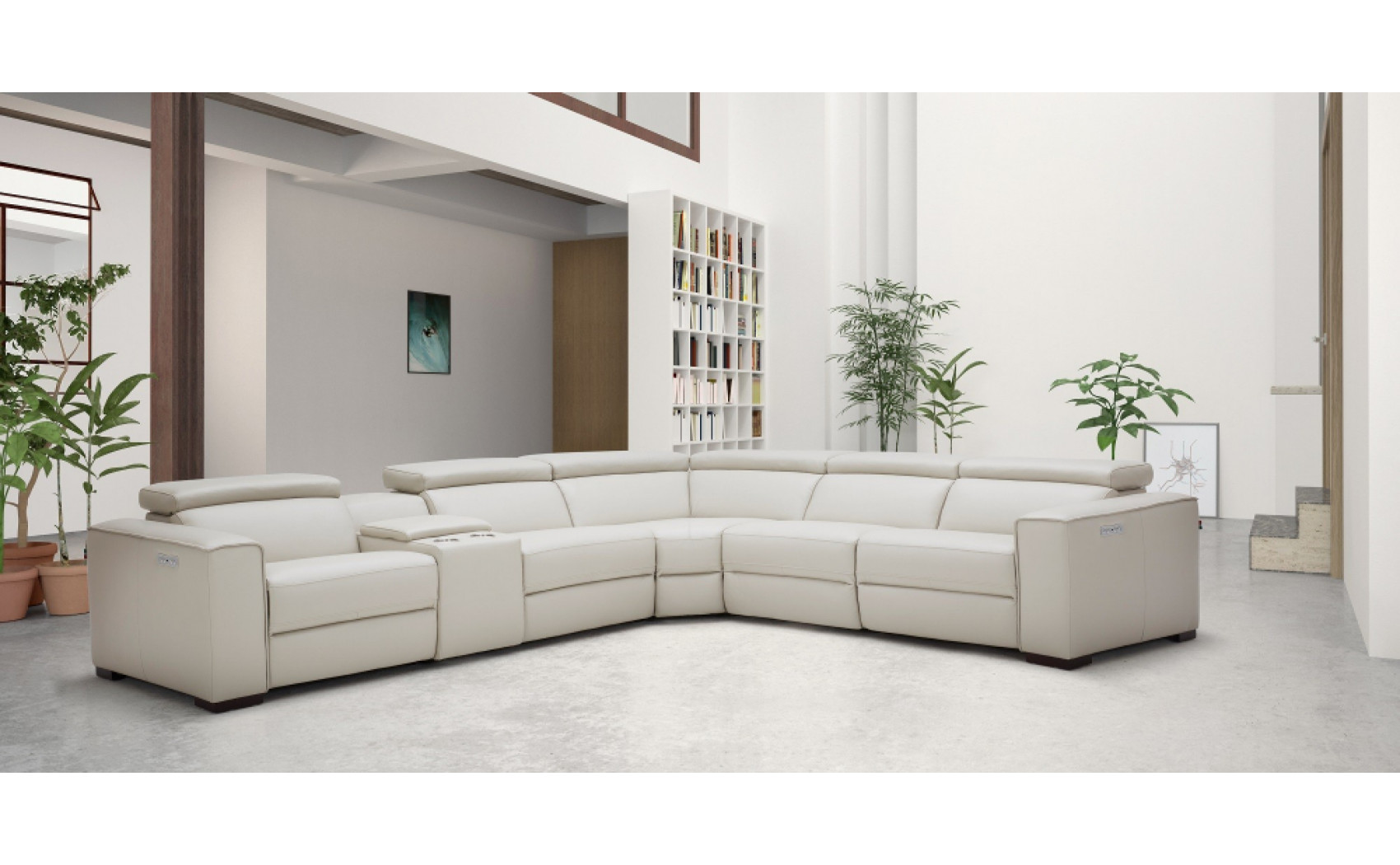 Picasso Motion Sectional Silver Grey J&M Furniture