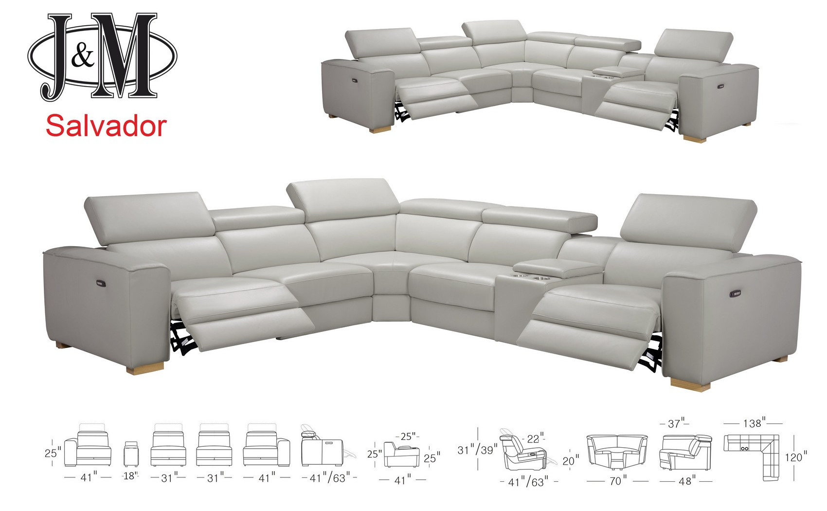 Salvador 6PC Grey Sectional J&M Furniture