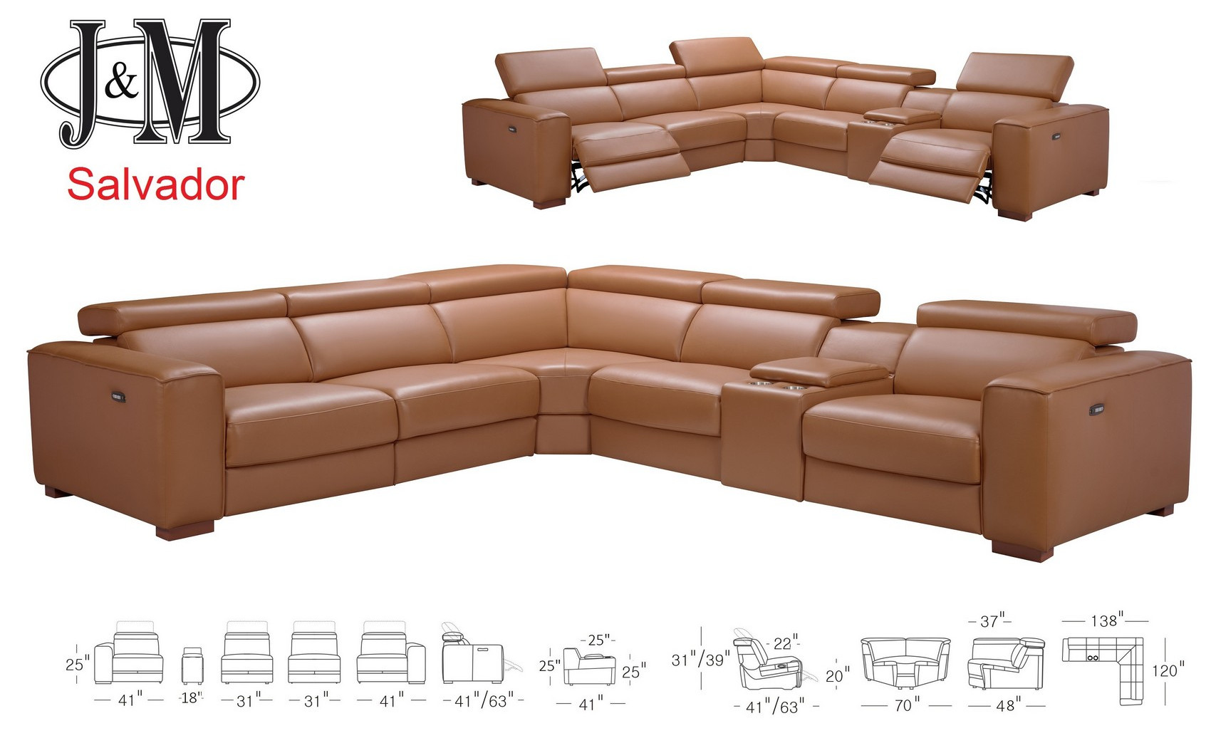 Salvador 6PC Pumpkin Sectional J&M Furniture