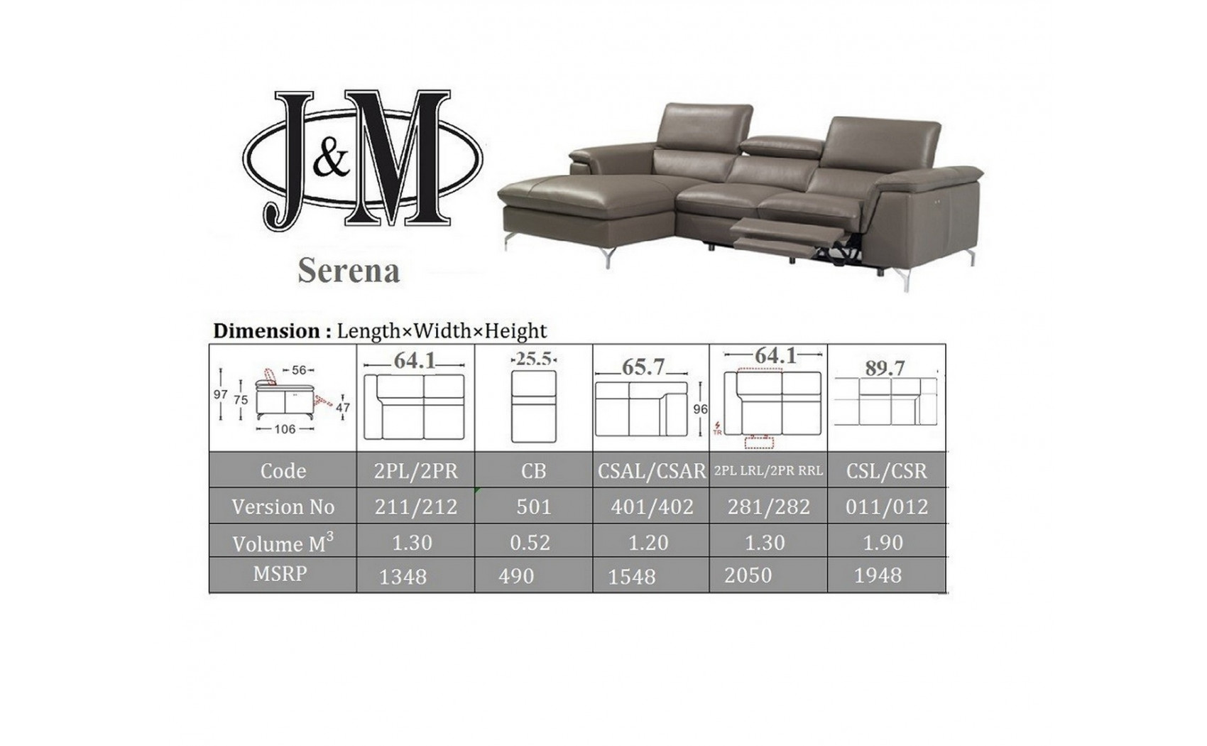 Serena Grey Sectional J&M Furniture