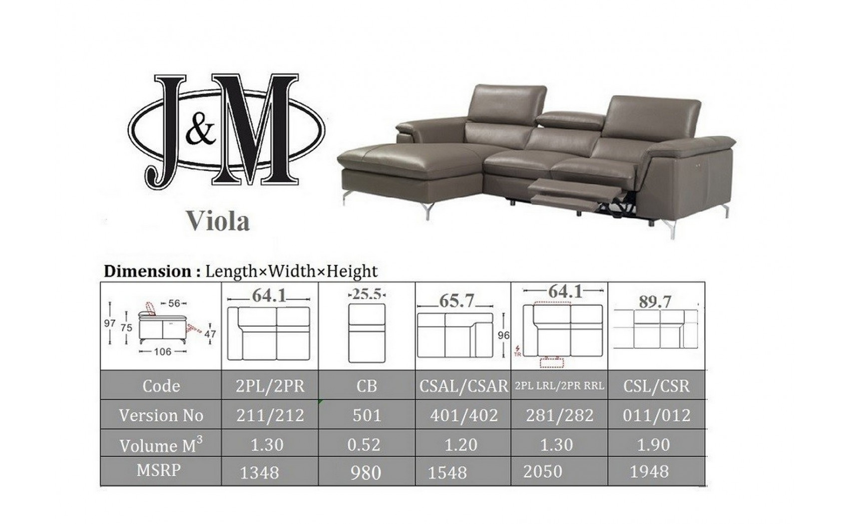Viola Grey Sectional J&M Furniture