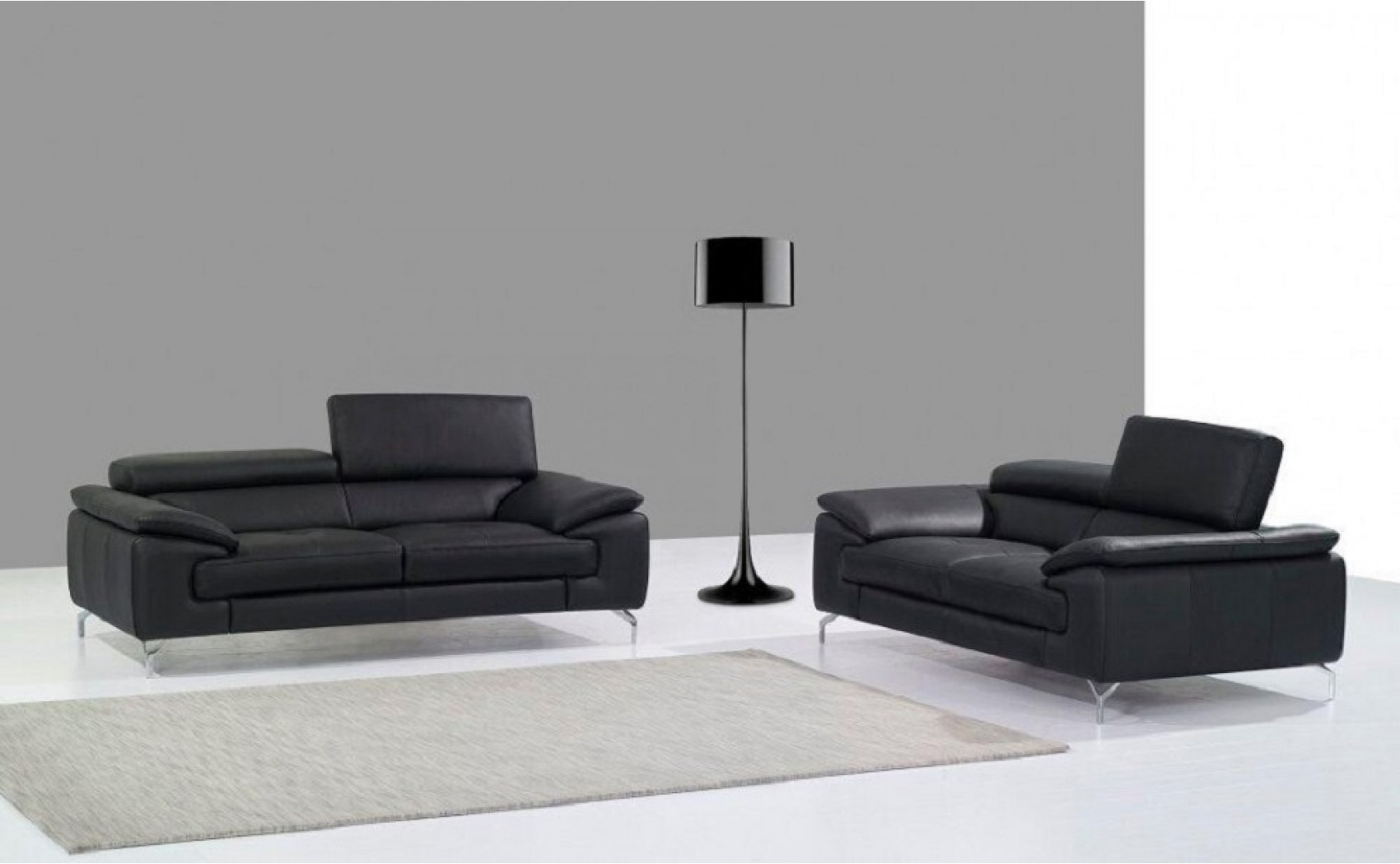 Jannette A973 Sofa Set Black J&M Furniture