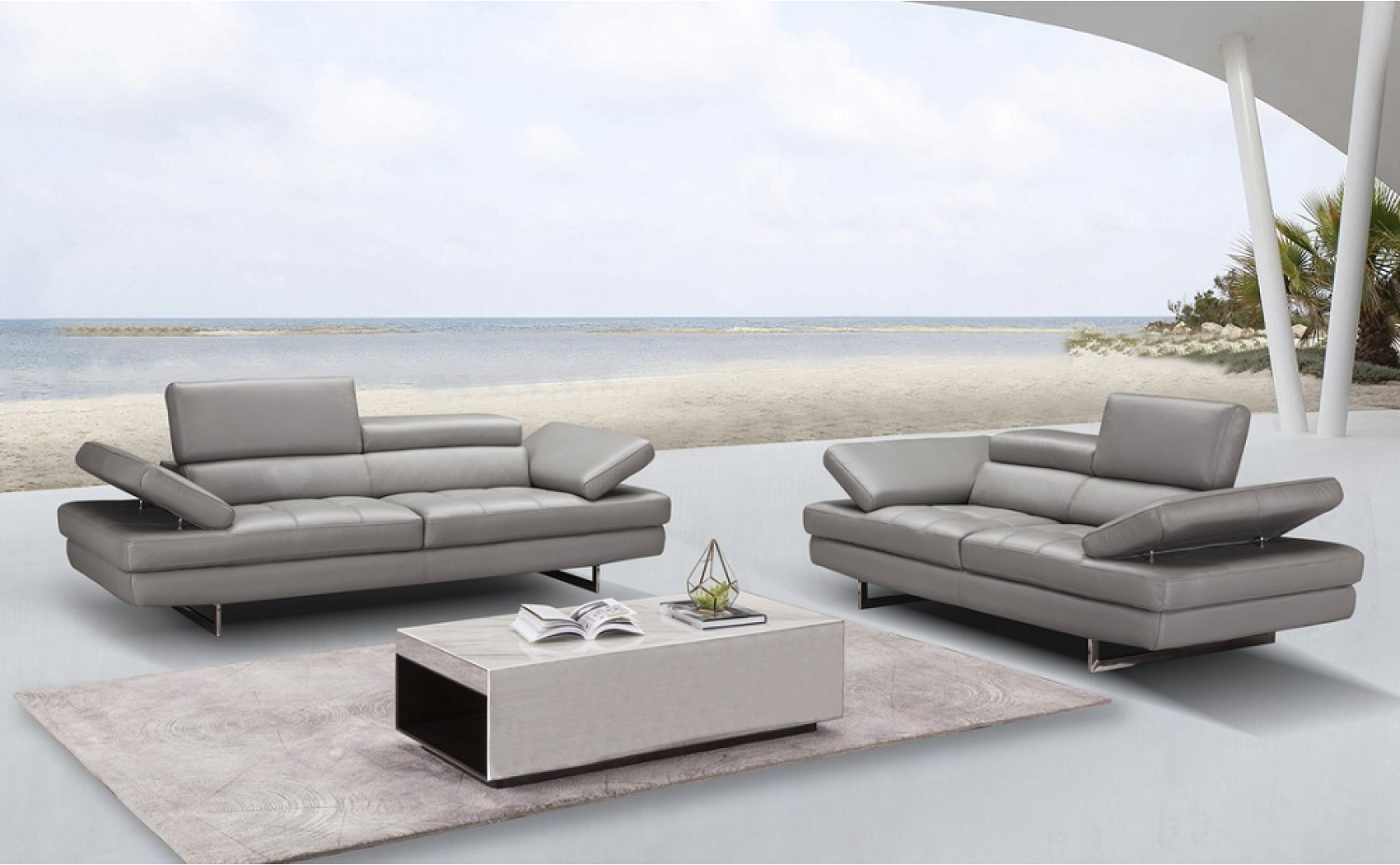 Aurora Sofa Set Grey J&M Furniture
