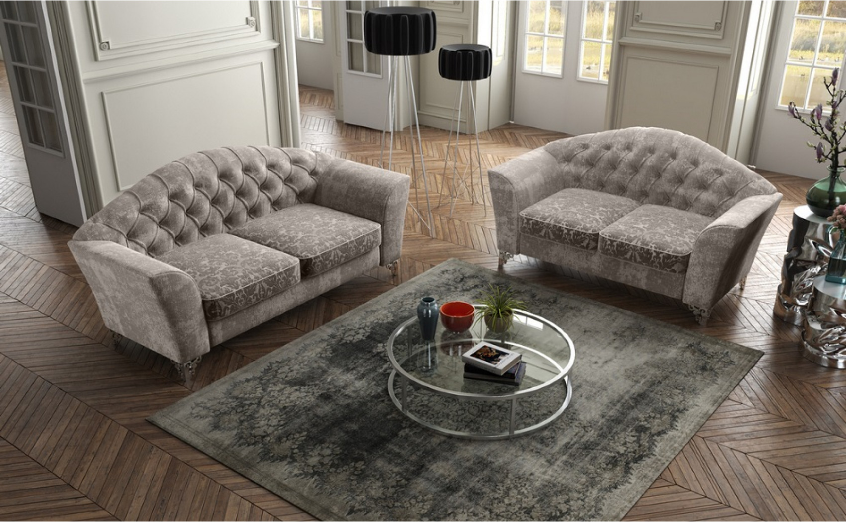 Divina Sofa Set Taupe J&M Furniture