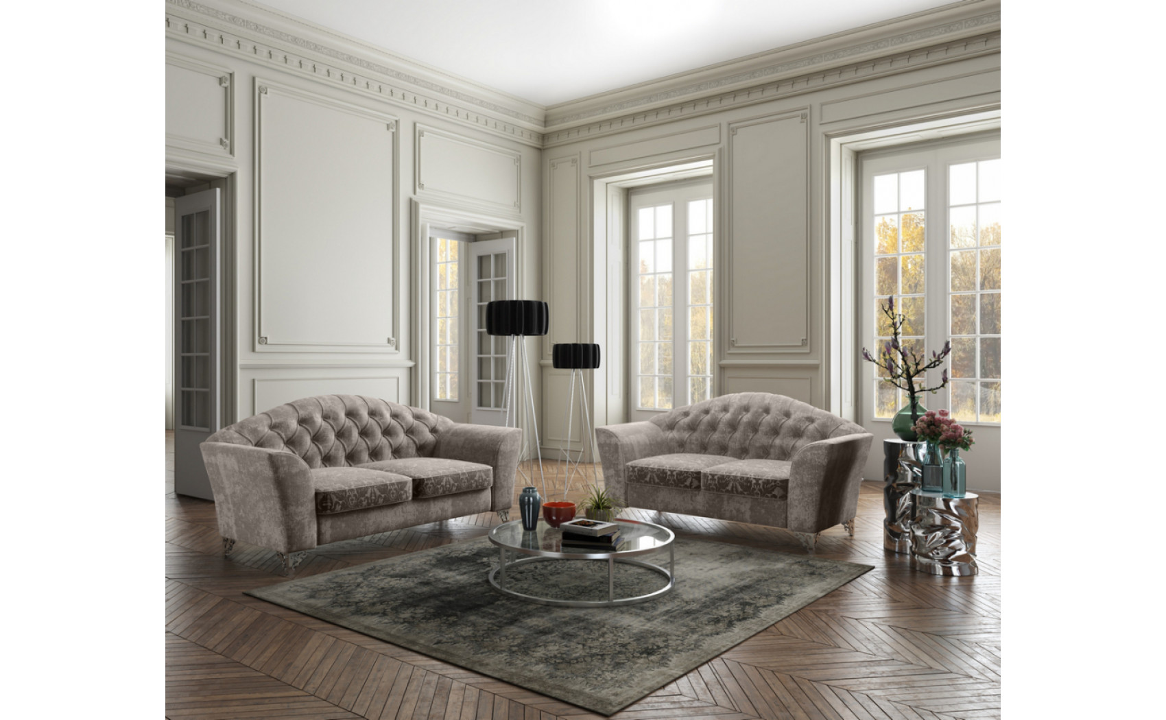 Divina Sofa Set Taupe J&M Furniture