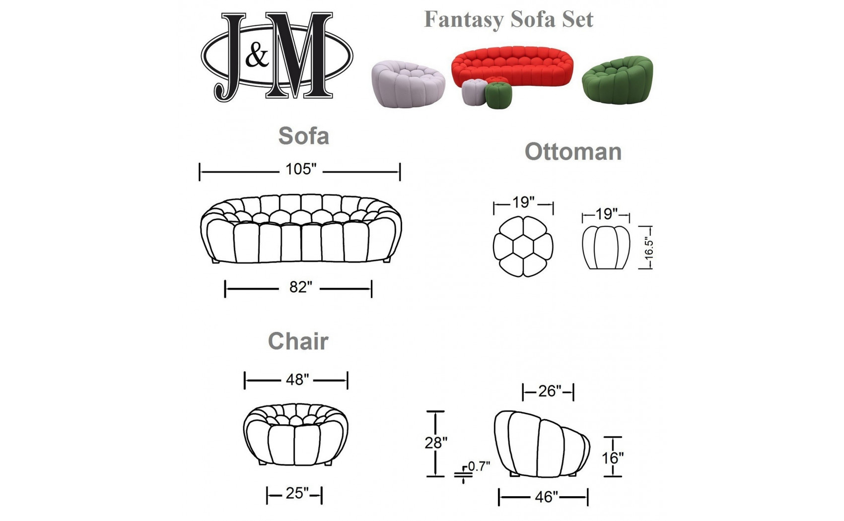 Fantasy Sofa Set Muilti J&M Furniture