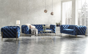 Glamour Sofa Set Blue J&M Furniture Glamour Sofa Set Blue J&M Furniture
