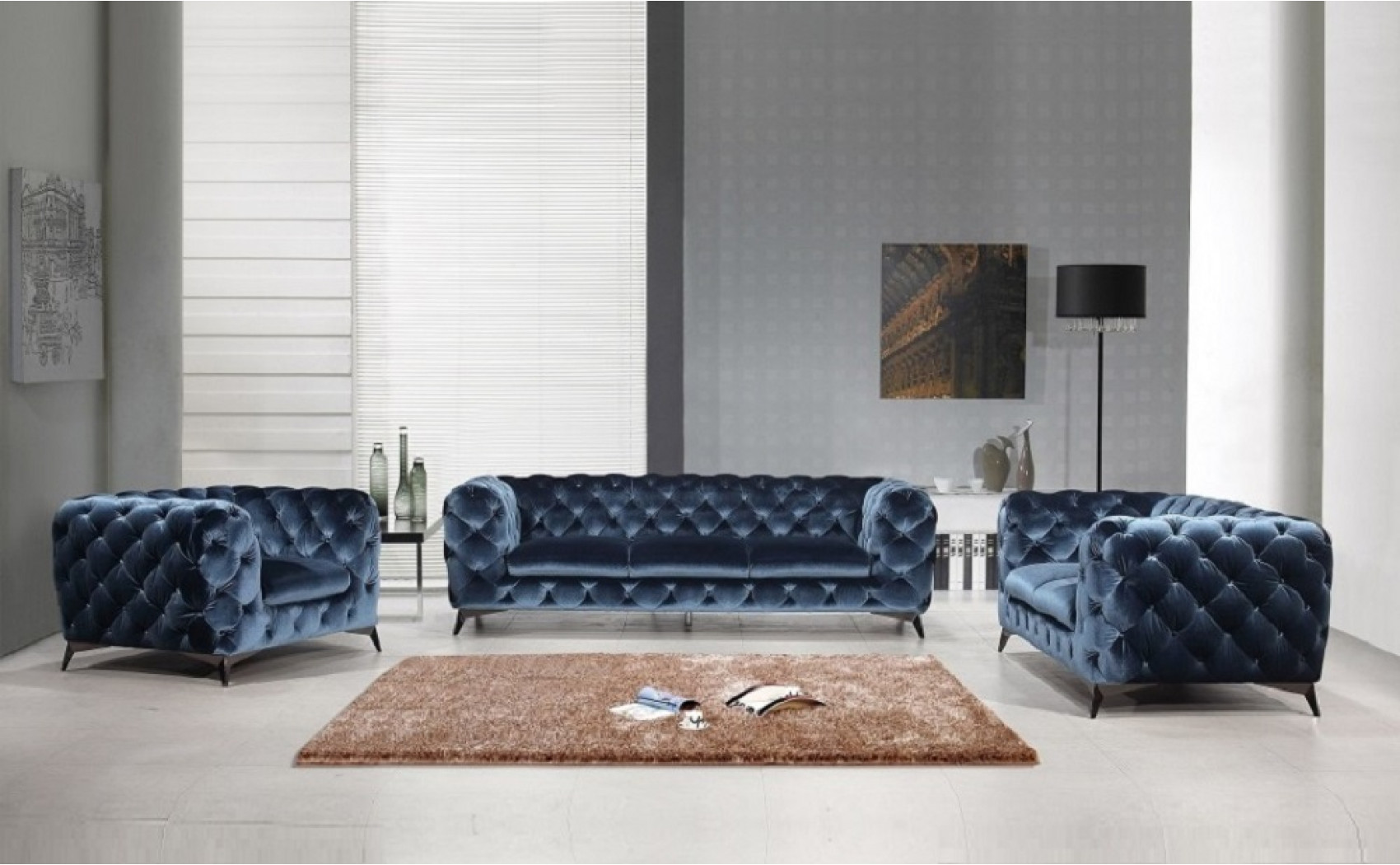 Glitz Sofa Set Blue J&M Furniture