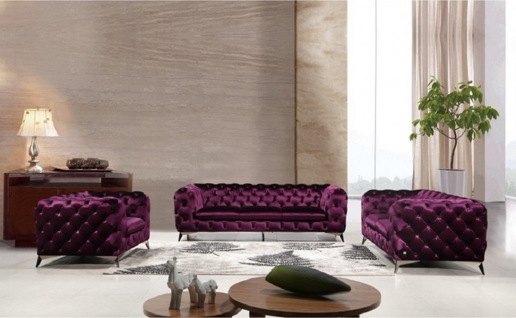 Glitz Sofa Set Purple J&M Furniture