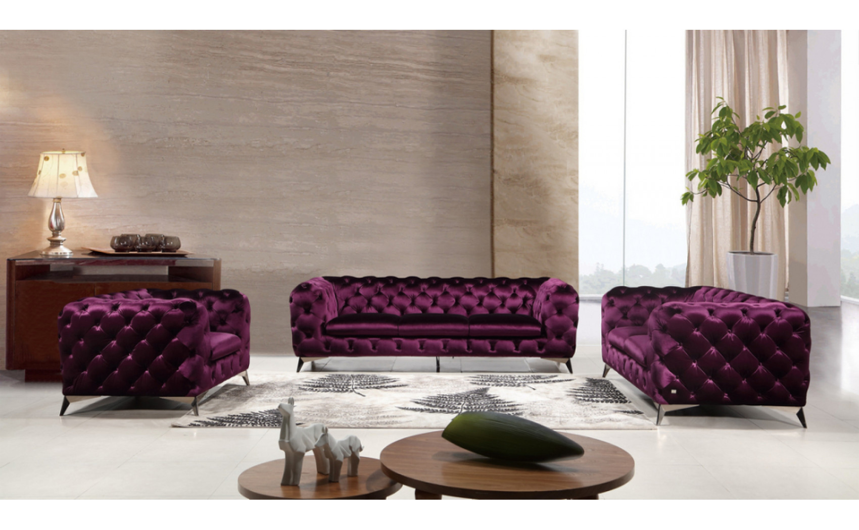 Glitz Sofa Set Purple J&M Furniture