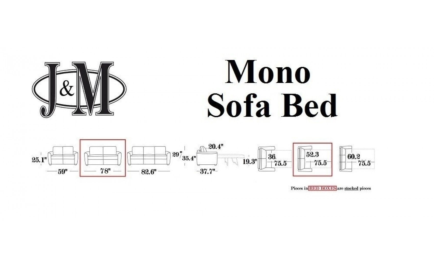 Mono Sofa Bed Fabric Grey J&M Furniture
