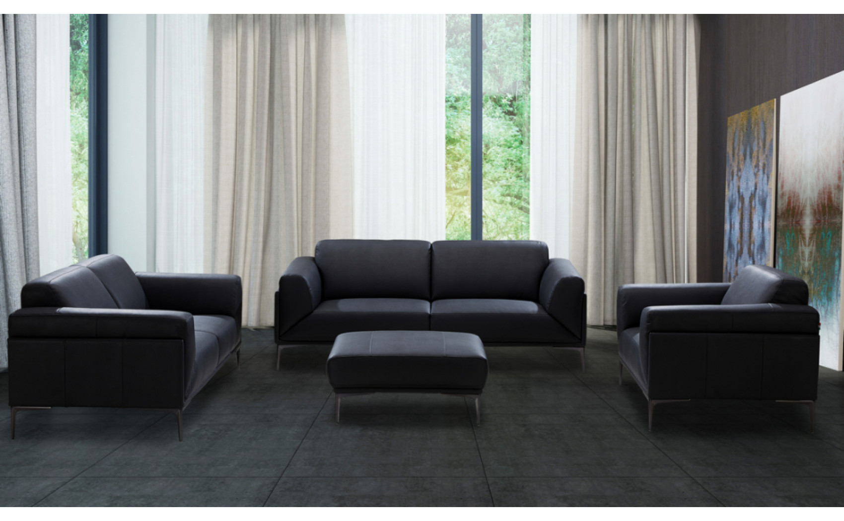 Knight Sofa Set Black J&M Furniture