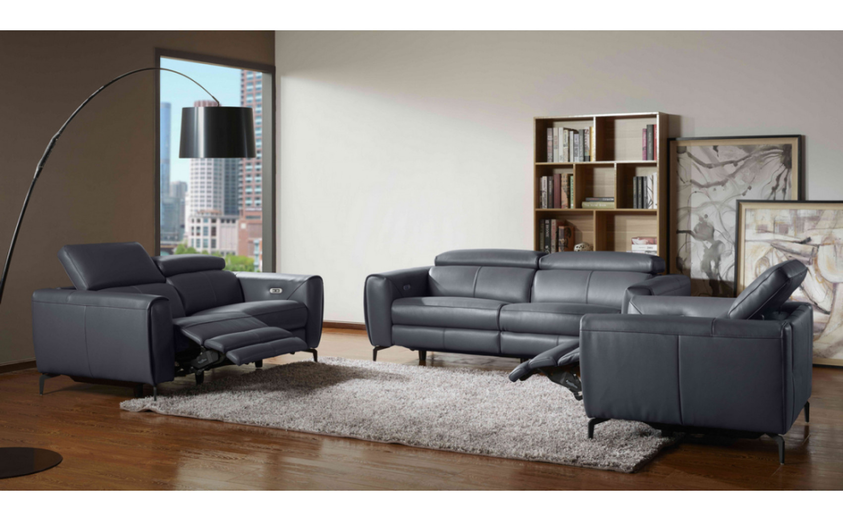 Lorenzo Sofa Set Blue-Grey J&M Furniture