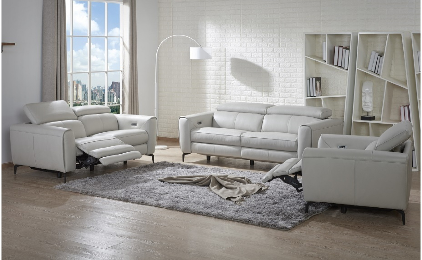 Lorenzo Sofa Set Light Grey J&M Furniture