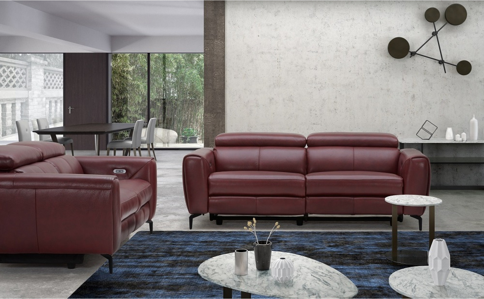 Lorenzo Sofa Set Merlot J&M Furniture
