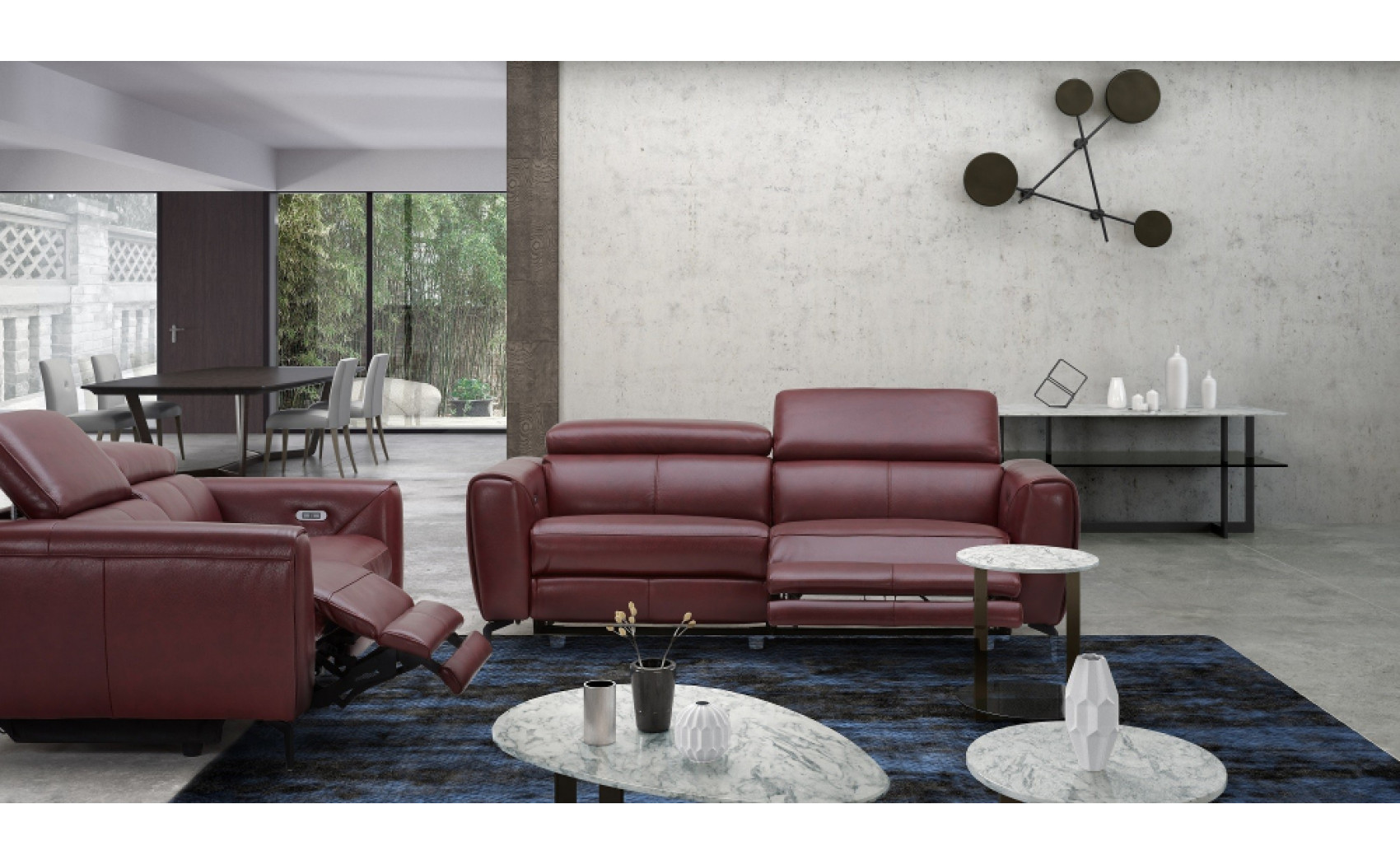 Lorenzo Sofa Set Merlot J&M Furniture