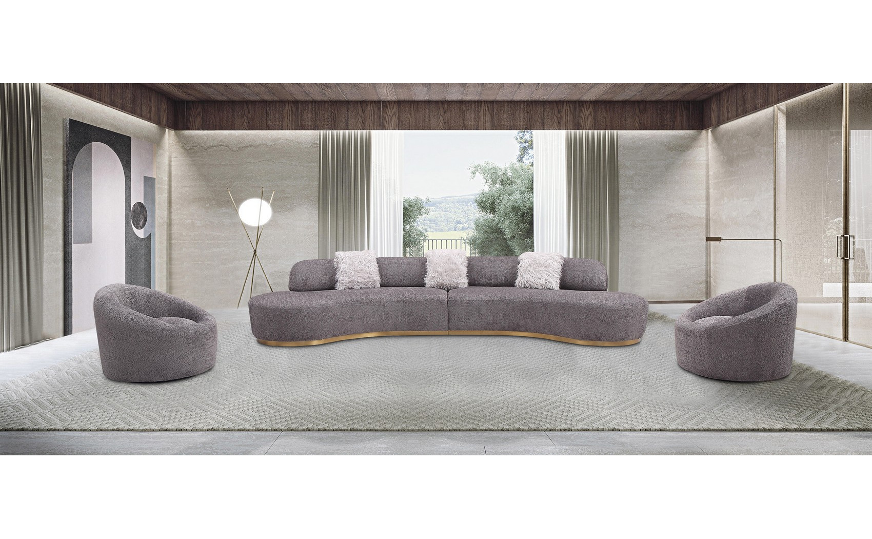 Moon Sectional Set Dark Grey J&M Furniture